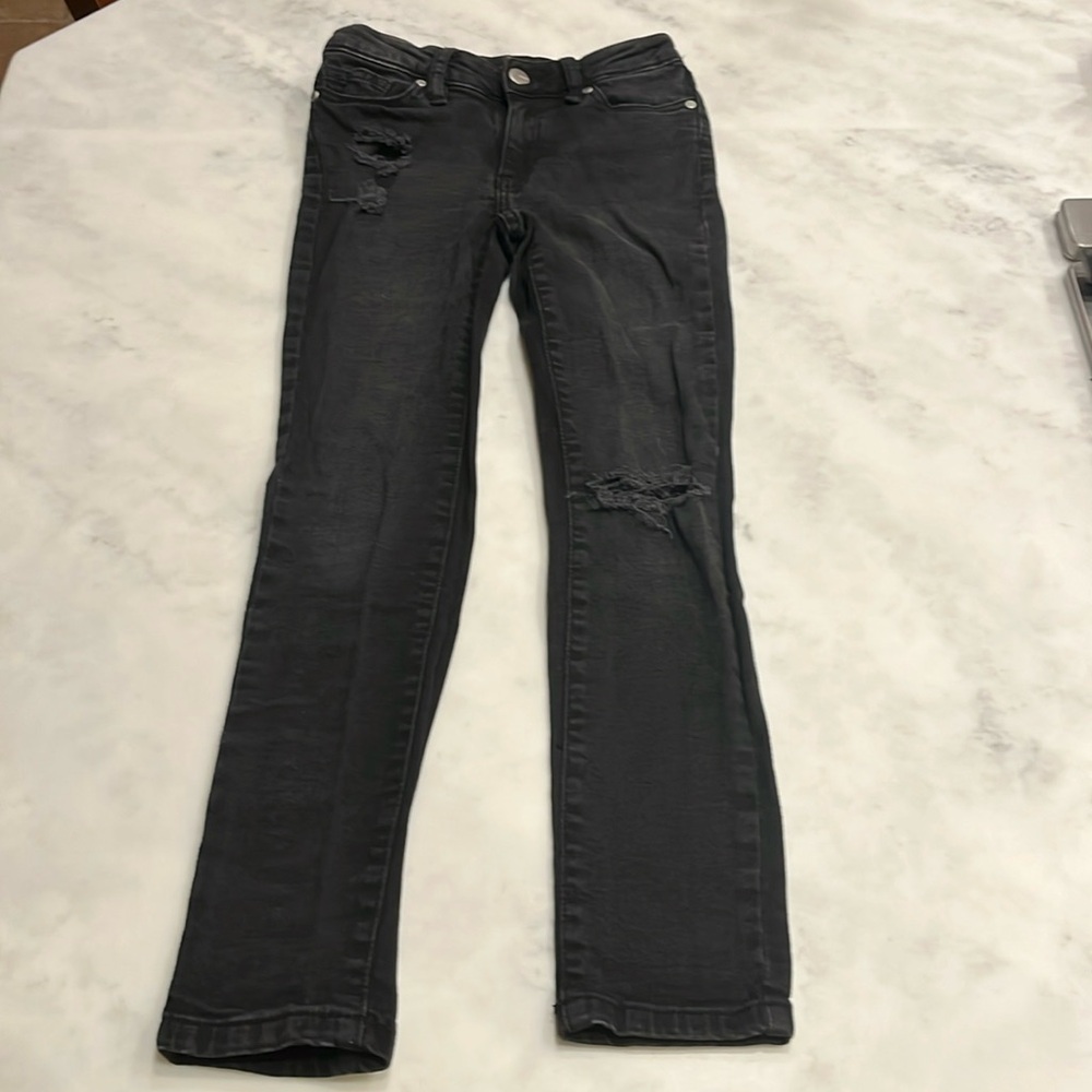 Joe’s Jeans, black distressed.
